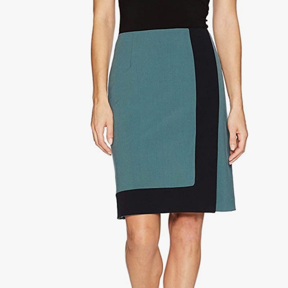 Nine West Two-Tone Bi-Stretch A-Line Skirt